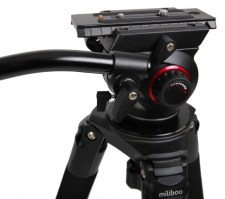 Miliboo MTT702A профессиональный четырехсекционный алюминиевый штатив с гидравлической головой MYT803, максимальная нагрузка 12 кг