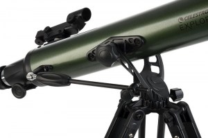 Телескопы Celestron серии ExploraScope оснащены искателями StarPointer (красная точка), работающими по принципу лазерной указки, и существенно упрощающими наведение телескопа.